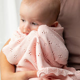 Bamboo/Cotton Heirloom Baby Blanket - Blush