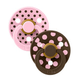 BIBS Pacifier - Studio Polka | Latex | Baby Pink/Mocha