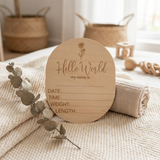 Hello World Flower - Birth Announcement