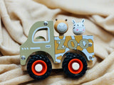 Wooden Zoo Truck Toy with Animal Figurines