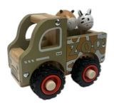 Wooden Zoo Truck Toy with Animal Figurines