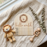Hello World Lion - Birth Announcement