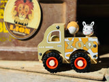 Wooden Zoo Truck Toy with Animal Figurines