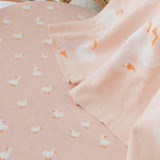 Pink Ducks Organic Fitted Cot Sheet