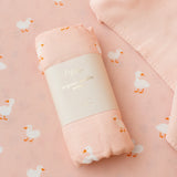 Pink Ducks Muslin Wrap Swaddle