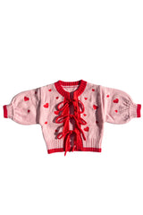 Heart Tie Up Cardigan ✿ Berry