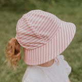 Ponytail Bucket Sun Hat - Pink Stripe