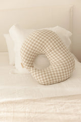 Nursing Pillow & Cover- Moon Shape- Gingham