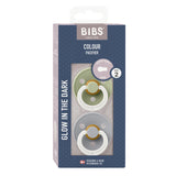 BIBS Pacifier - Colour | Latex | Night Glow | Sage/Cloud