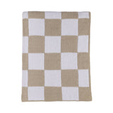 Chenille Blanket - Checkered Taupe