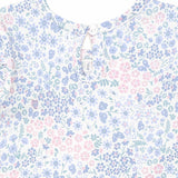 Flower Garden Shirred Long Sleeve Dress