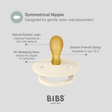 BIBS Pacifier - Colour | Latex | Symmetrical| Vanilla/Cloud