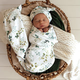 Snuggle Hunny Baby Jersey Wrap & Topknot Set - Eden