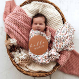 Snuggle Hunny Baby Jersey Wrap & Topknot Set - Spring Floral