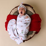 Organic Jersey Wrap & Beanie Set + Milestone Card - Kangas & Koalas