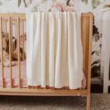 Diamond Knit Baby Blanket - Cream