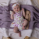 Snuggle Hunny Diamond Knit Baby Blanket - Lavender
