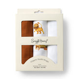 Large Organic Muslin Wraps 3 Pack - Lion/Bronze/Milk
