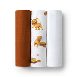 Large Organic Muslin Wraps 3 Pack - Lion/Bronze/Milk