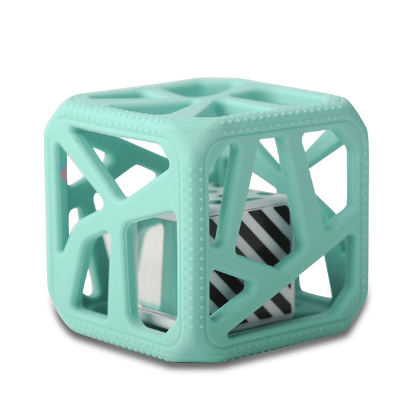 Chew Cube Teether Rattle - Mint