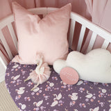 Fitted Cot Sheet - Midnight Swan
