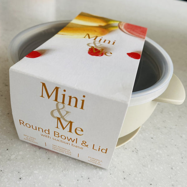 Mini & Me Round Bowl with Lid - Almond