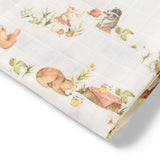 Small Organic Muslin Cloths 3 Pack - Bears/Olive/Pebble