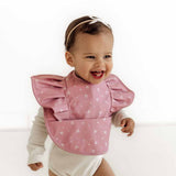 Snuggle Waterproof Bib - Pink Fleur Frill