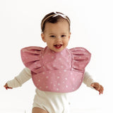 Snuggle Waterproof Bib - Pink Fleur Frill