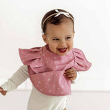 Snuggle Waterproof Bib - Pink Fleur Frill