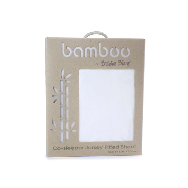 Bamboo White Co-sleeper Jersey Fitted sheet