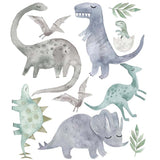 Watercolour Dinosaurs Wall Decal Set