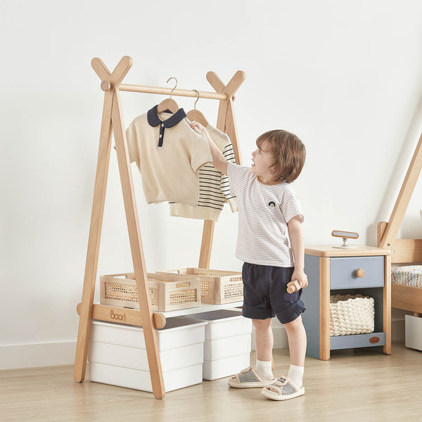 Forest Teepee Clothing Rack - White & Almond