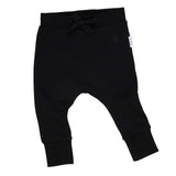 Black Drop Crotch Fleece Pant - Black