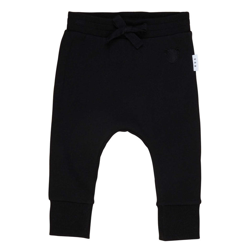 Black Drop Crotch Fleece Pant - Black