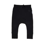 Black Drop Crotch Pant - Black