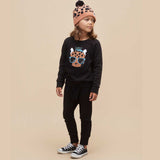 Black Drop Crotch Fleece Pant - Black