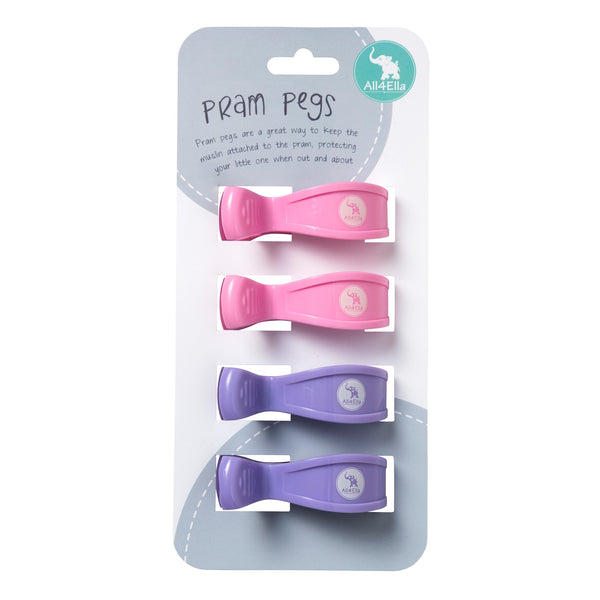 4 Pack Pegs - Pastel Pink/Purple
