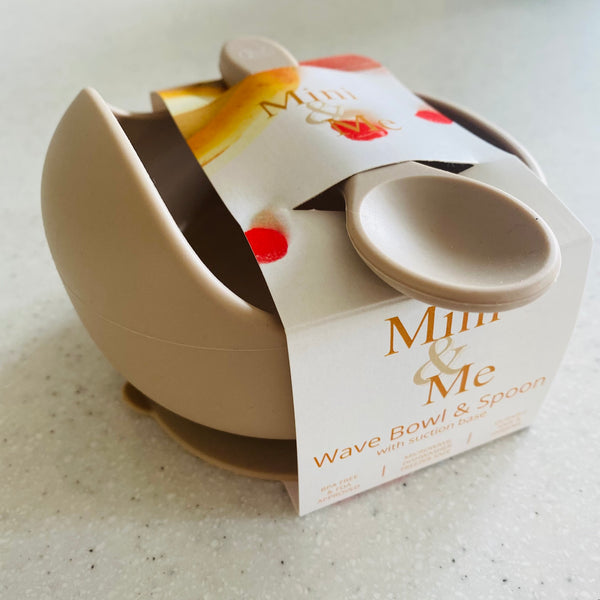 Mini & Me Wave Bowl & Spoon - Almond
