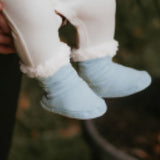 Fleecy Winter Booties - Baby Blue Marle