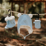 Fleecy Winter Booties - Baby Blue Marle