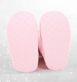 Fleecy Winter Booties - Baby Pink Marle