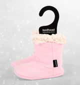 Fleecy Winter Booties - Baby Pink Marle