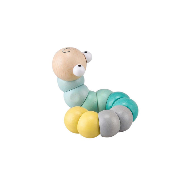 Calm & Breezy Wooden Jointed Worm - Pastel Green Tones