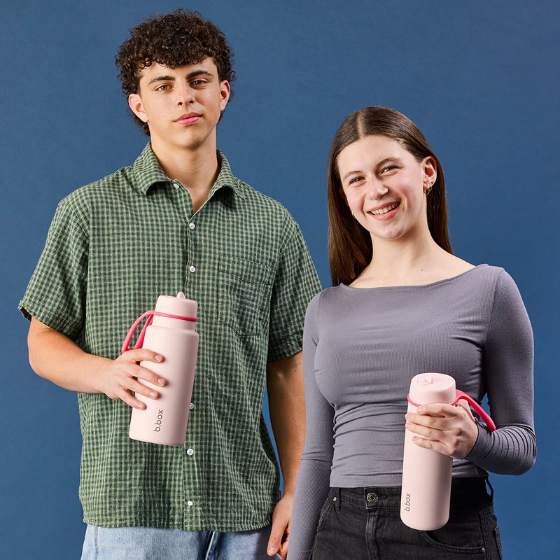 b.box Insulated Flip Top 690ml Bottle - Pink Paradise