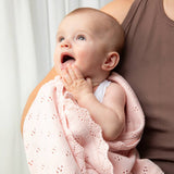 Bamboo/Cotton Heirloom Baby Blanket - Blush