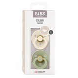 BIBS Pacifier - Colour | Latex | Anatomical | Ivory/Sage