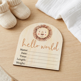 Hello World Lion - Birth Announcement