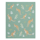 Australiana Baby Blanket - Kangaroo/Green