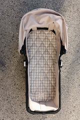 Pram Bassinet Liners- Gingham & Oat